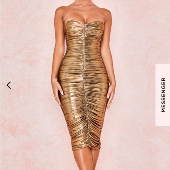 House of CB Dresses & Skirts - House of CB Gaia Metallic Gold Dress